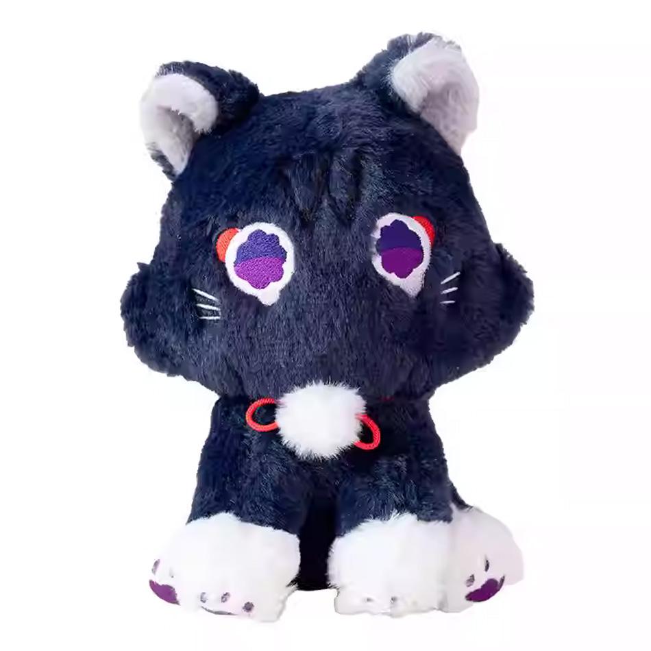 Genshin Impact Katzen Plüschtier Set & Blaue Cartoon Katzen Plüschtiere Niedliches Anime Stil Stofftier Puppe Spielzeug Geschenk Für Fans
