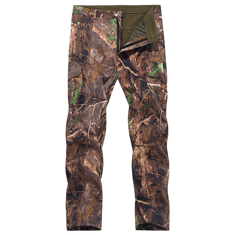 Herren Softshellhose, wasserdicht, Militär-Camouflage-Hose, warm, winddicht, Fleece, Kampf-Taktikhose, Winter-Outdoor-Wanderkleidung, Angeln, Jagd M true blue
