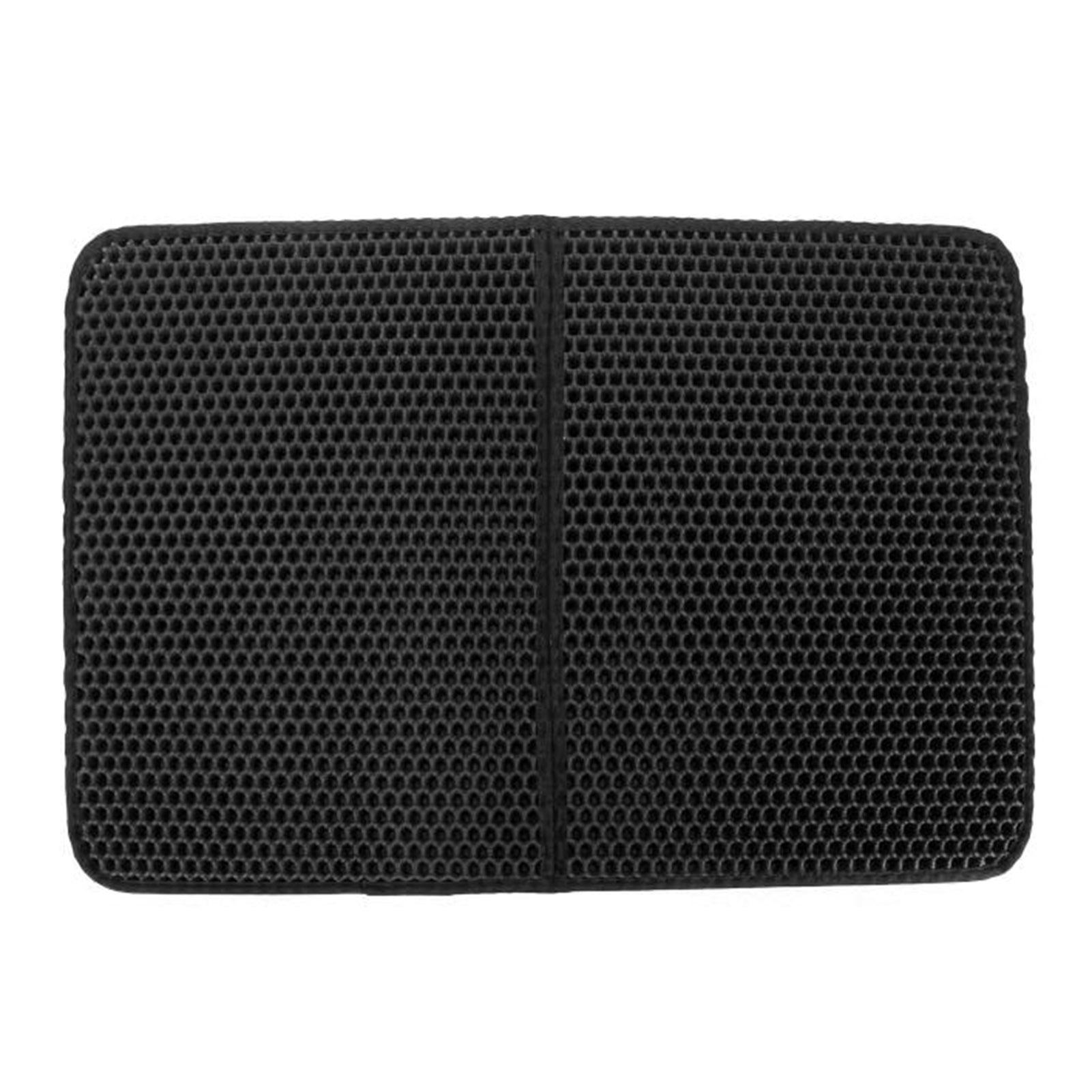 Katzenstreumatte für Haustiere, EVA, wasserdicht, waschbar, Katzenstreu-Trapper-Matte, faltbare Katzenstreumatte, doppellagig Medium schwarz