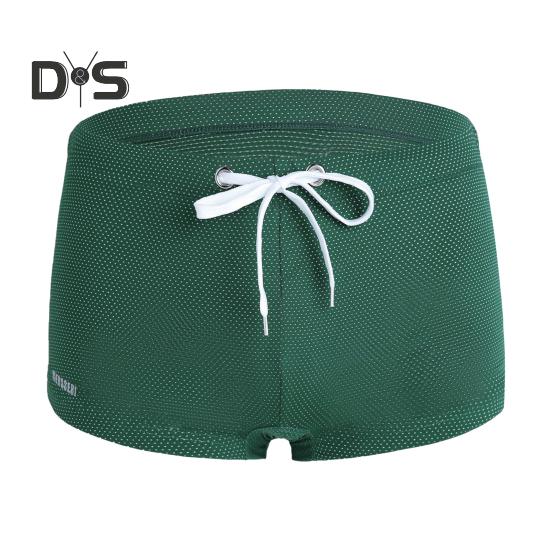 Sommer Männer Badeshorts Low-rise Einfarbig Strand Enge Badehose mit Taille Krawatte Badeanzug Sport Surf Shorts Badehose XL dunkelgrüne