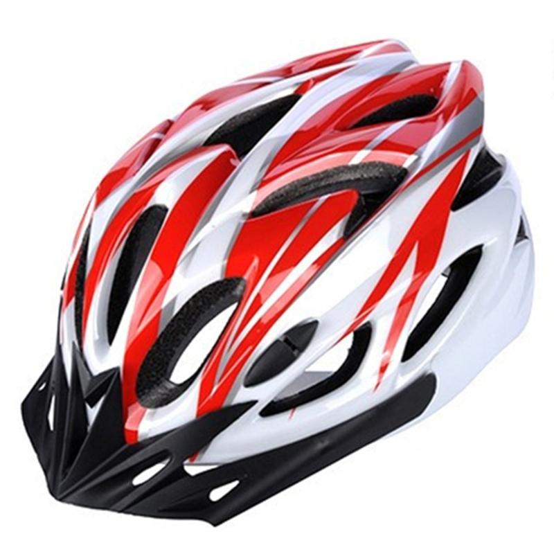 Fahrradhelm Bequeme Polsterung Geringes Gewicht Fahrradhelm Hohlräume Atmungsaktiv Fahrradhelm für Outdoor-Sportarten weiß/rot
