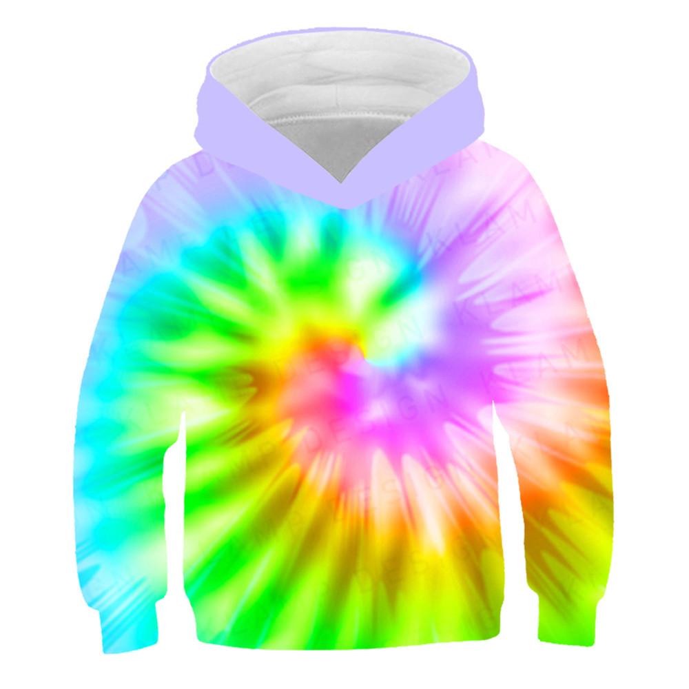 Herbst Hoodie Bunte Batik Hoodies Jungen Sweatshirt Druck Langarm Mode Outdoor Kleidung für Kinder Mädchen Kleidung 120 green