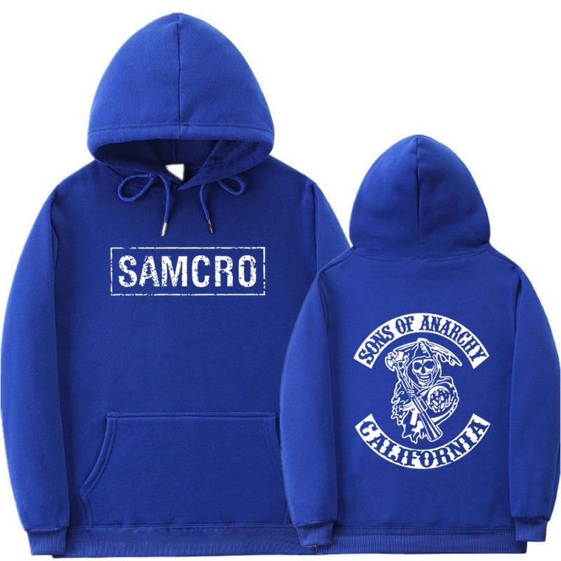 Sons of Anarchy SAMCRO Doppelseitiger Druck Damen Unisex Hoodie XXXL blau