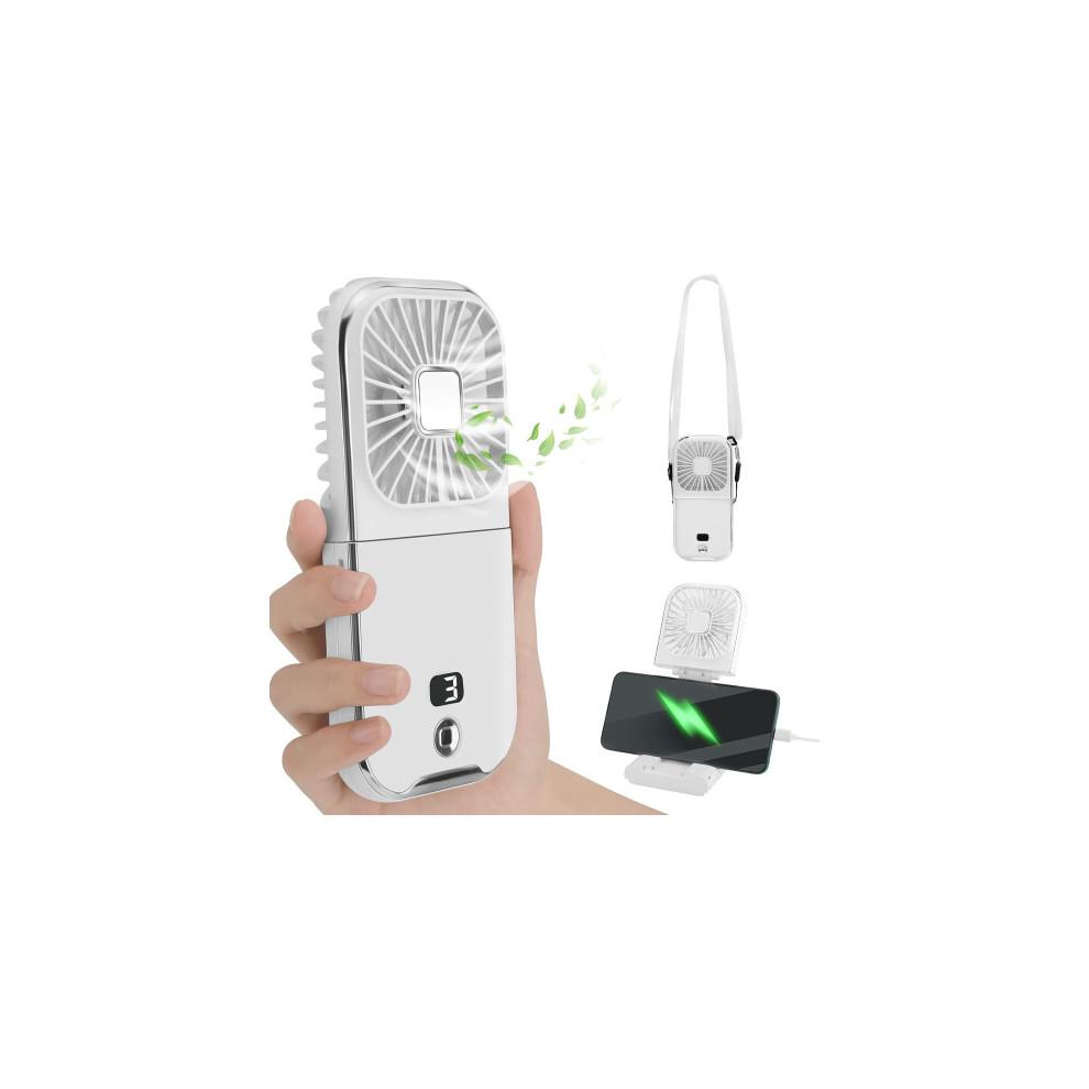 Tragbarer Ventilator, Tragbarer Mini-Ventilator, Handventilator, Kleiner Persönlicher Ventilator mit 4 Geschwindigkeiten, Handventilator, Wiederaufladbarer Leiser USB-Ventilator für Draußen, Reisen