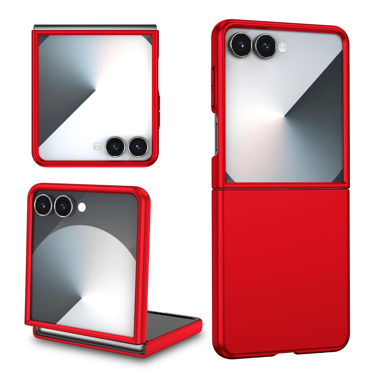 Harte PC Hülle Zubehör Hülle für Samsung Galaxy Z Flip7 5G Flip 7 Flip6 Flip 6 5 4 3 2 Flip2 Flip5 Flip4 Flip3 Faltbare Tasche Galaxy Z Flip rot