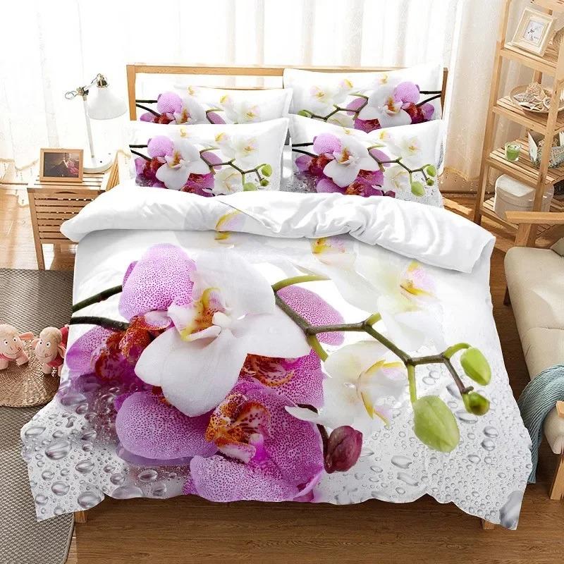 Blumen Bettwäsche Set Bettbezug Set 3d Bettwäsche Digitaldruck Bettwäsche Queen Size Bettwäsche Set Mode-Design 70x133cm