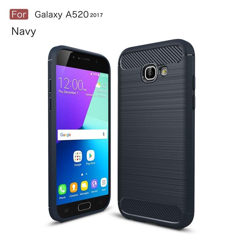 Für Samsung Galaxy A5 2017 Fall A520 Carbon Faser Weiche TPU Schwere Stoßfest Silikon Abdeckung Für Samsung A5 2017 Fall a520 blau
