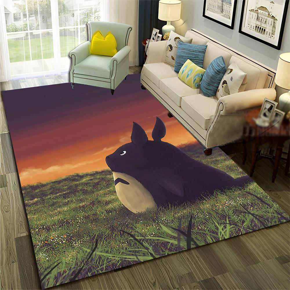 3D Mein Nachbar T-Totoro Anime Cartoon Teppich Teppich für Zuhause Wohnzimmer Schlafzimmer Sofa Fußmatte Dekor, Kinder Bereich Teppich rutschfeste Bodenmatte 40cm x 60cm