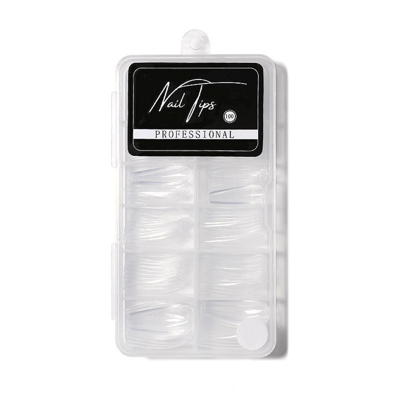 100 Stück künstliche Nägel, transparente Acryl-Nagelspitzen, volle Abdeckung, halbe Abdeckung, künstliche Nägel type 6