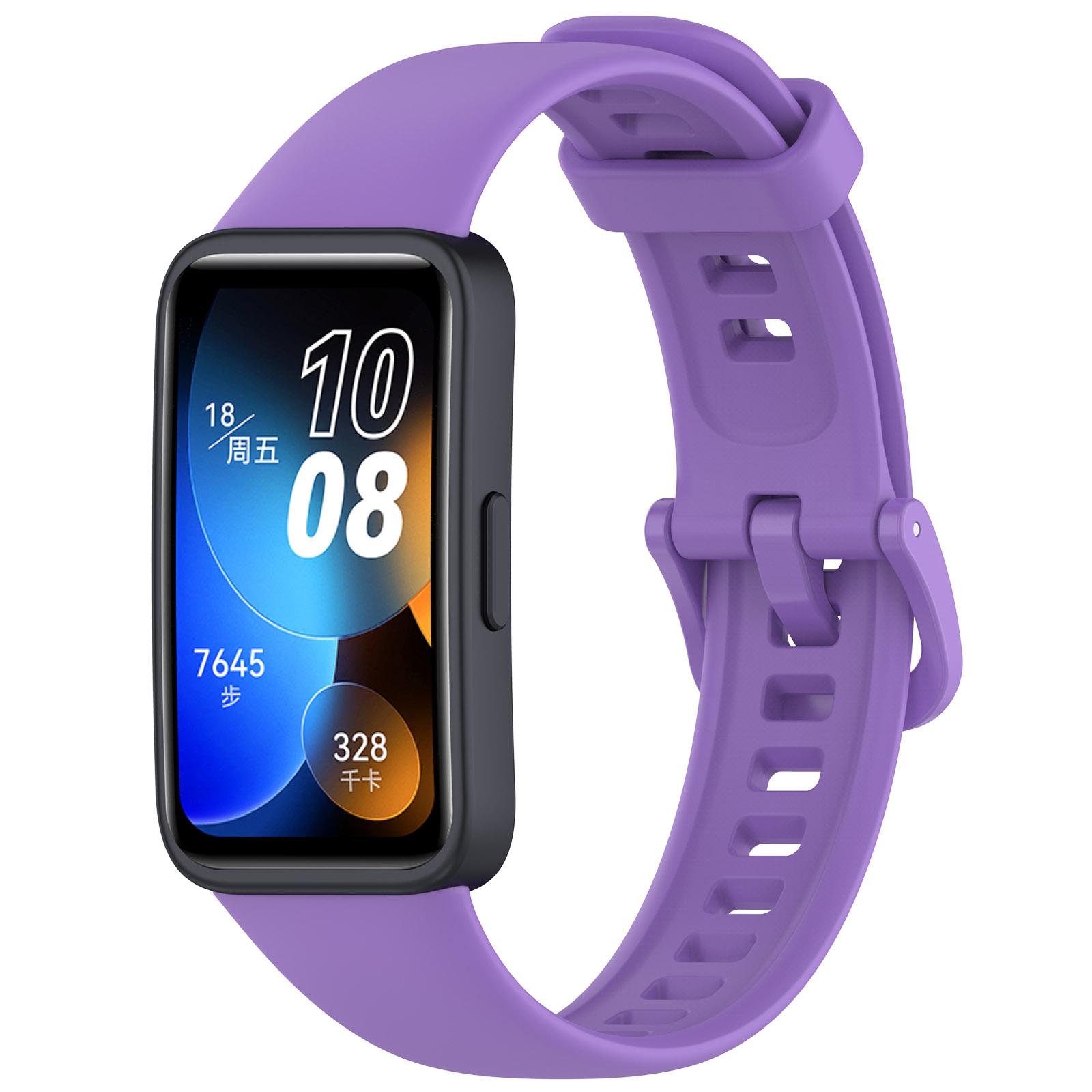 Silikonarmband für Huawei Band 8 Armbandzubehör SmartWatch Ersatzarmband Armband Correa Armband für Huawei Band 8 For Huawei Band 8 violett