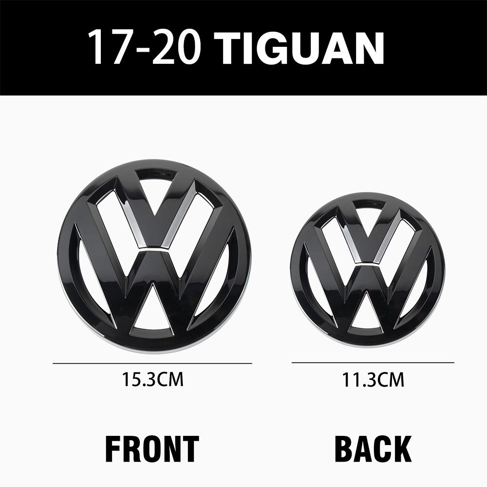 1 Set Glänzend schwarz/Matt schwarz Auto Frontgrill Abzeichen Emblem Aufkleber Auto Logo Zubehör Für VW Tiguan MK2 2017-2020 Ohne ACC Qx0 2017-2020 Tiguan&Front Rear Emblem gray