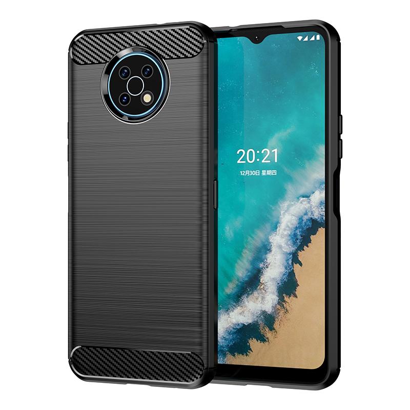 Für Nokia G50 Hülle, Nokia G50 Bumper Silikon Carbon Fiber Shell Zurück Hülle, Nokia G50 G20 G10 XR20 X10 X20 X71 Hülle For Nokia X71 schwarz