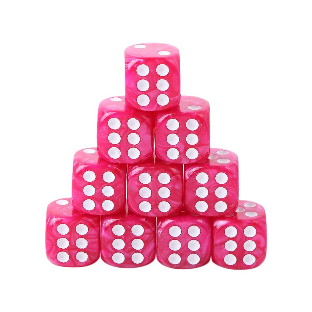 19 mm Casino-Würfel mit rasiermesserscharfen Kanten und passenden Seriennummern, klar, durchscheinend, D6 Royal Craps 10 Pcs rose red