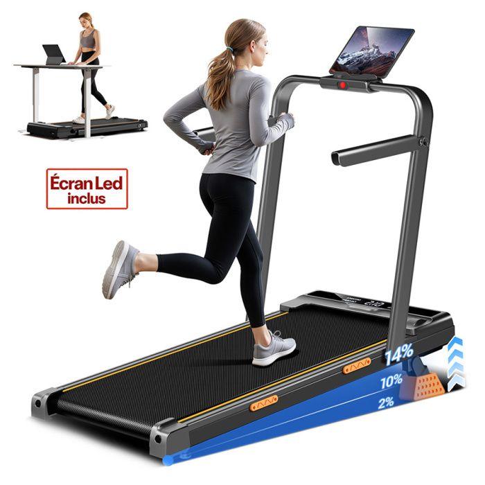 Faltbares Laufband - ROBORE X5F - Max. Geschwindigkeit 10 km/h - Steigung 14 % - Leiser Motor 2,5 PS - Max. Belastung 150 kg schwarz