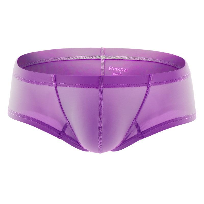 Herren Einfache Lässige Slips Niedrige Taille Einfarbige Komfort Boxer-Slips mit 3D-Beutel-Design Intime Unterwäsche M violett