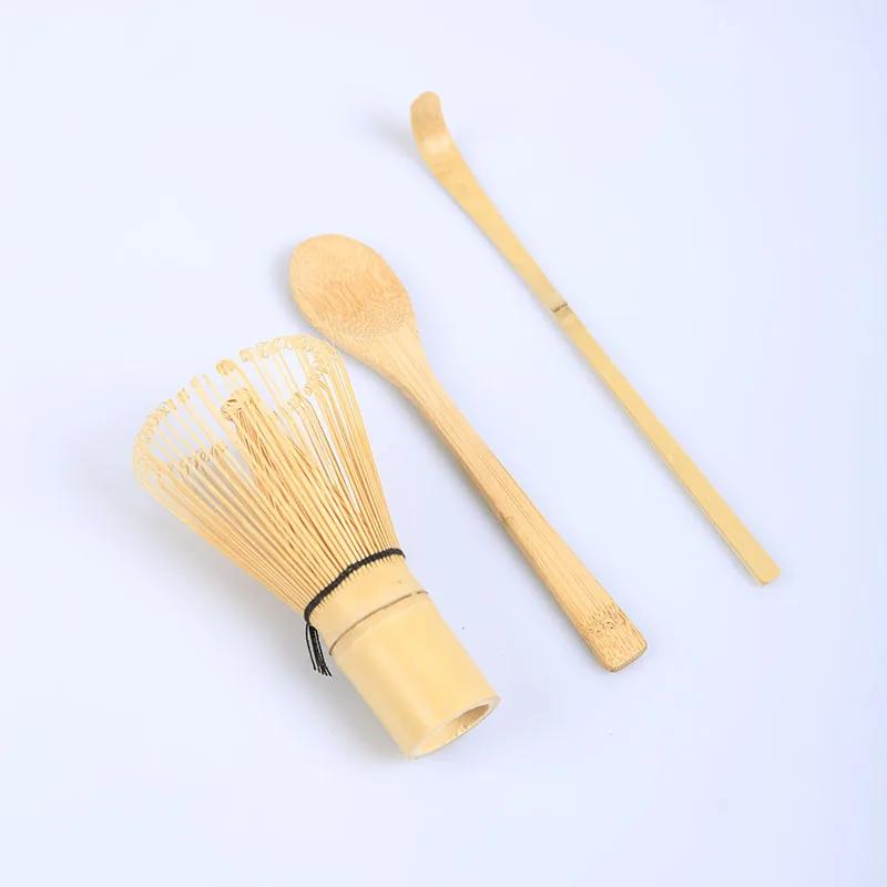 3-teilige Sets Umweltfreundlicher Bambus Geruchlos Matcha Tee Traditioneller Löffel und Pinsel Sets Luxuriöser Japanischer Stil für Zuhause Matcha Werkzeuge beige