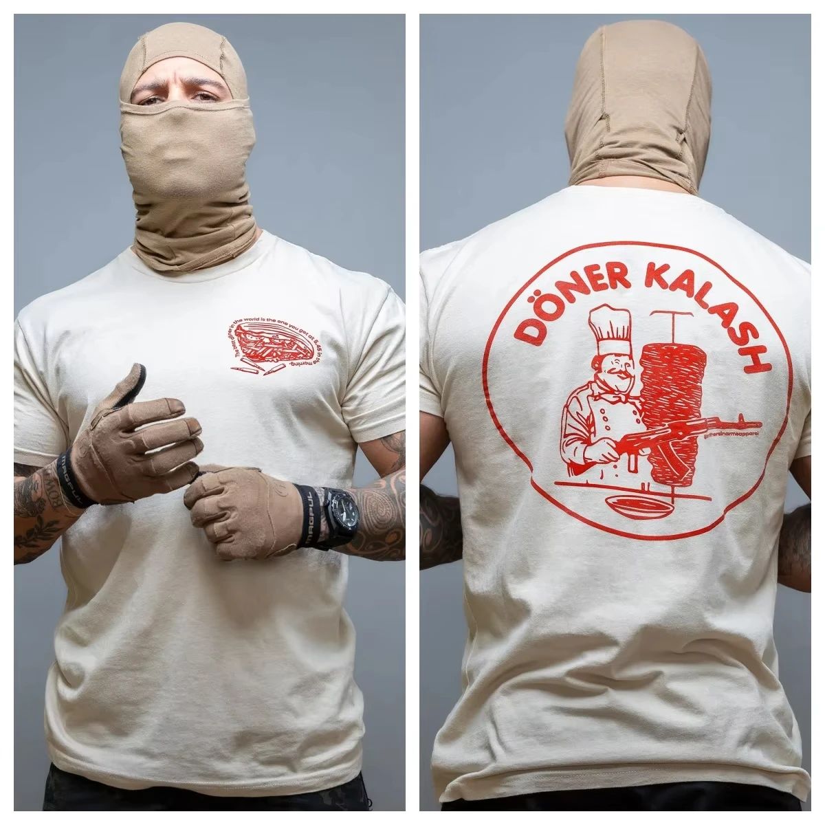 2026 Sommer Döner Kalash Sportliches T-Shirt Geeignet für Sportbekleidung Outdoor Freizeit Mode T-Shirt L white