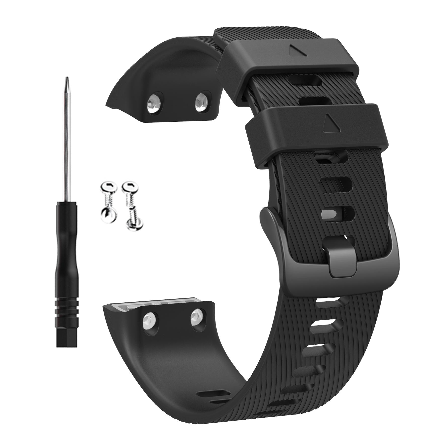 Armband für Garmin Forerunner 35 Smartwatch-Armband Silikon-Armbänder für Garmin Forerunner 30 Armband Uhrenarmband Armreif schwarz