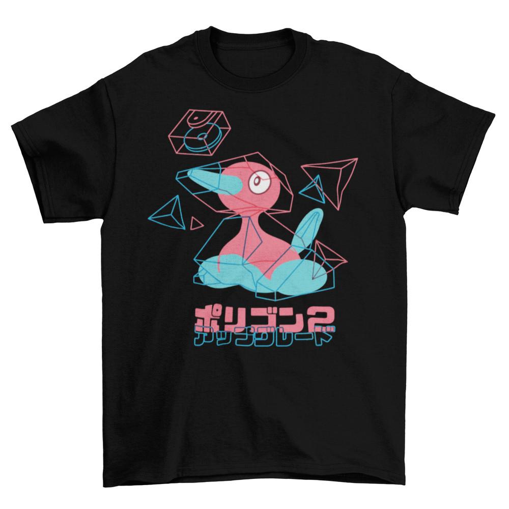 Porygon 2 Japan T-Shirt Unisex Herren Erwachsene Baumwolle TV 3D Gameboy Neu 3XL