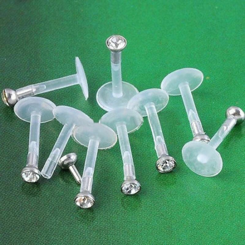 10 Stück 16G Lippen-/Labret-/Ohr-Haltering-Ohrstecker, verstecktes Piercing, bio, flexibel, klar