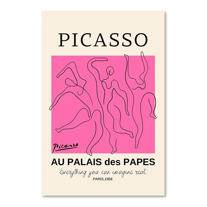Picasso Tänzerin Bauhaus Runde Haring Wand Kunst Rosa Ästhetik Orange Leinwand Malerei Nordic Poster und Drucke Wohnzimmer Dekor 21cm×30cm NoFrame