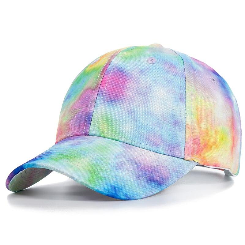 Neue Mode Frauen Tie Dye Kappe Mehrfarbige Unregelmäßige Druck Baseball Kappe Weibliche Outdoor Streetwear Sommer Baseball Hüte 54cm-62cm grün