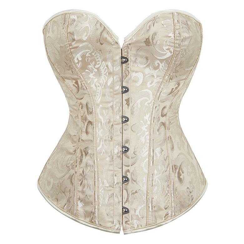 Damen Korsett Taillenkorsett Bauchweg Brautkleid Unterhose Unterwäsche Formende Weste Court Shapewear Korsett Bustier 4XL apricot