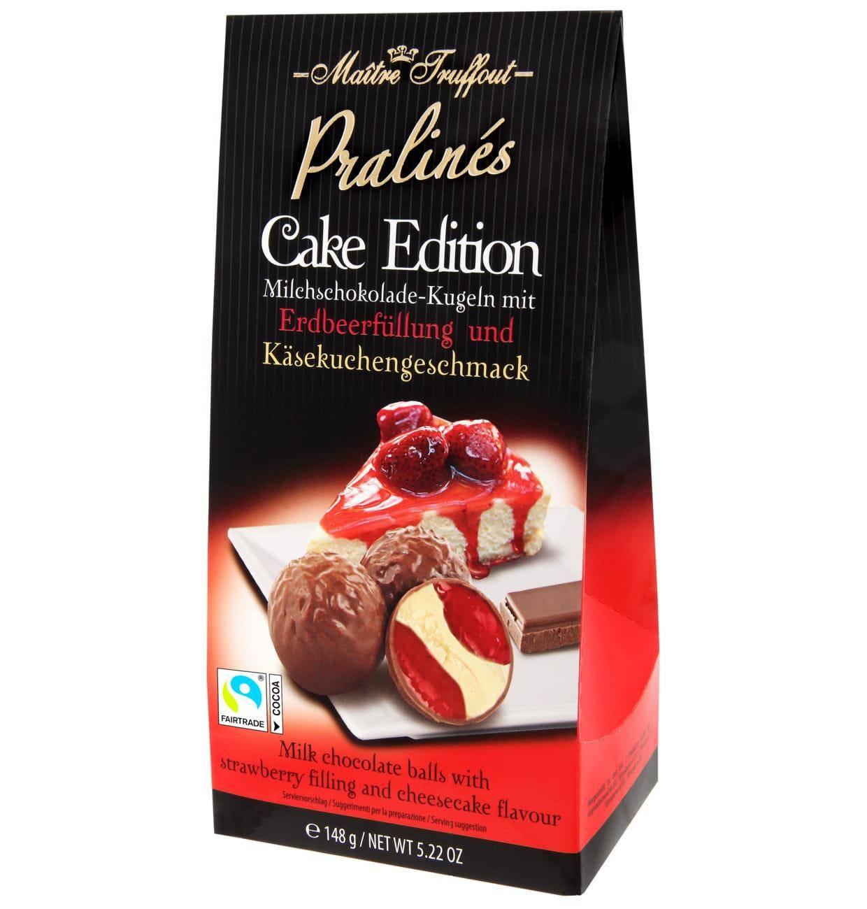 MaitreTruffout Pralinen Kuchen Edition Käsekuchen und Erdbeer Pralinen 148 g