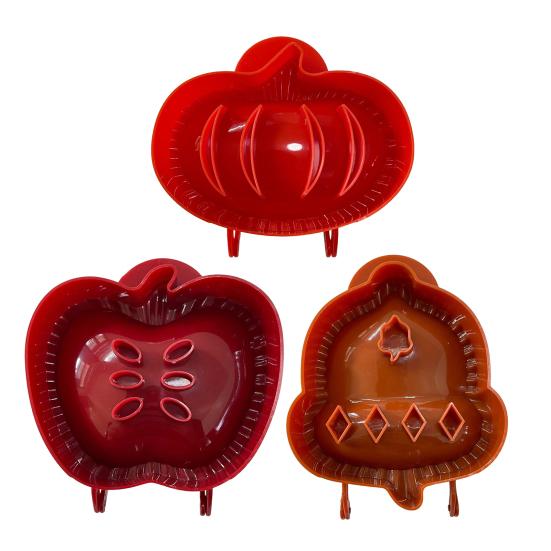 3-teiliges Apfelkuchen-Backformen-Set Antihaft-Tarteform Leicht zu lösendes Dessert-Backformen-Set für Kuchen Tarten Quiches Wesentliches Küchenwerkzeug für Hobbybäcker 1 Set red