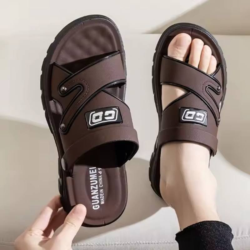 Herren Sandalen Rutschfest Strandschuhe 2025 Neu Sommer Vielseitig Geruchshemmend Doppelzweck Herrenmode Wasserdicht Coole Hausschuhe 40 braun