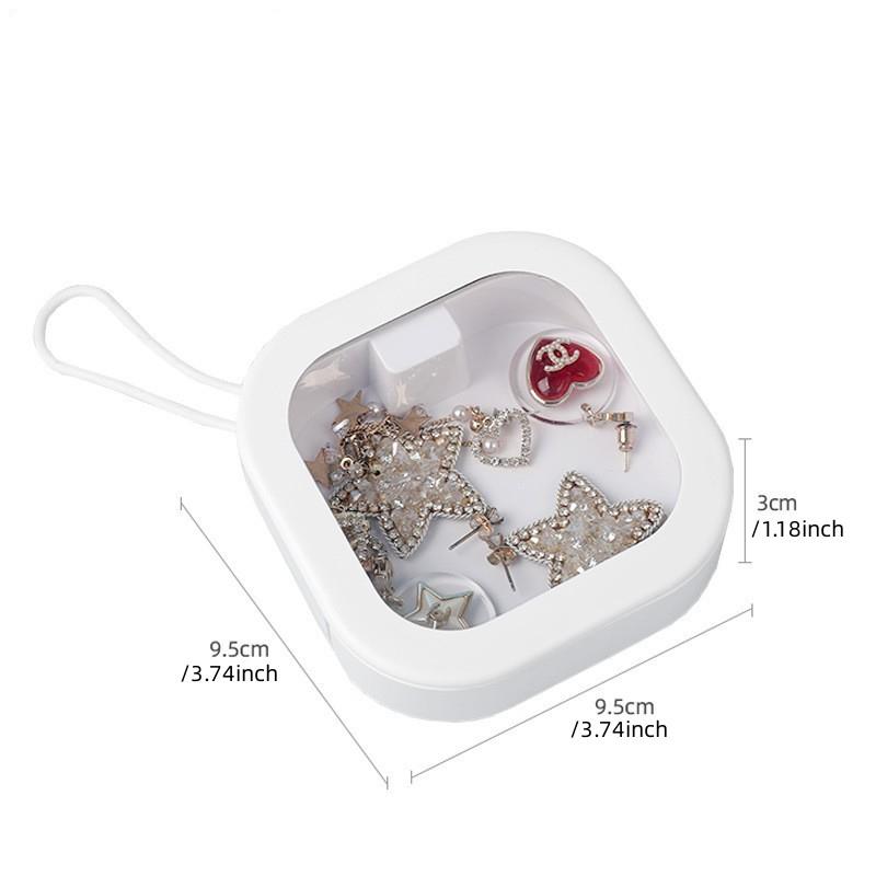 Tragbare Mini-Aufbewahrungsbox für kleine Gegenstände, Handgepäck, transparente Flip-Box für Schmuck, Perlen, Süßigkeiten, Haarnadeln, Pillen, Organizer für Zuhause und unterwegs weiß