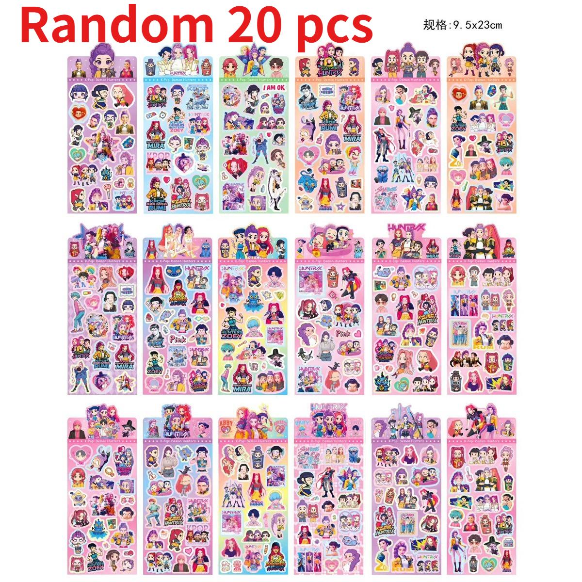 Neue K-Pop Dämonenjäger Laser-Sticker - Anime und Cartoon Stil Niedliche und Kreative Sticker für Schulbedarf und Heimdekoration pink