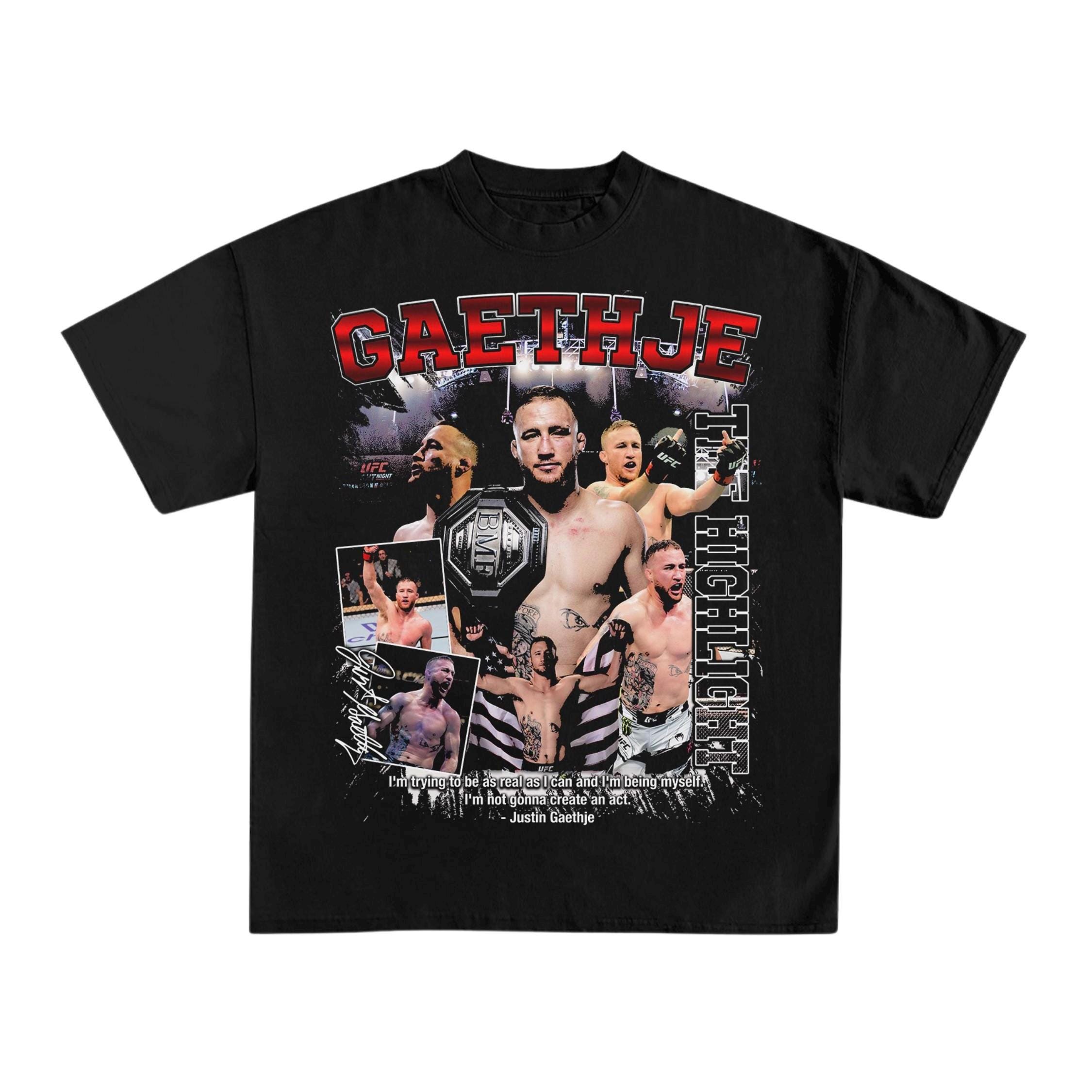 2026 Sommer UFC Justin Gaethje Kampf Grafik T-Shirt Damen Sport Baumwolle Kurzarm Locker Freizeit Fitness Shirt Unisex S