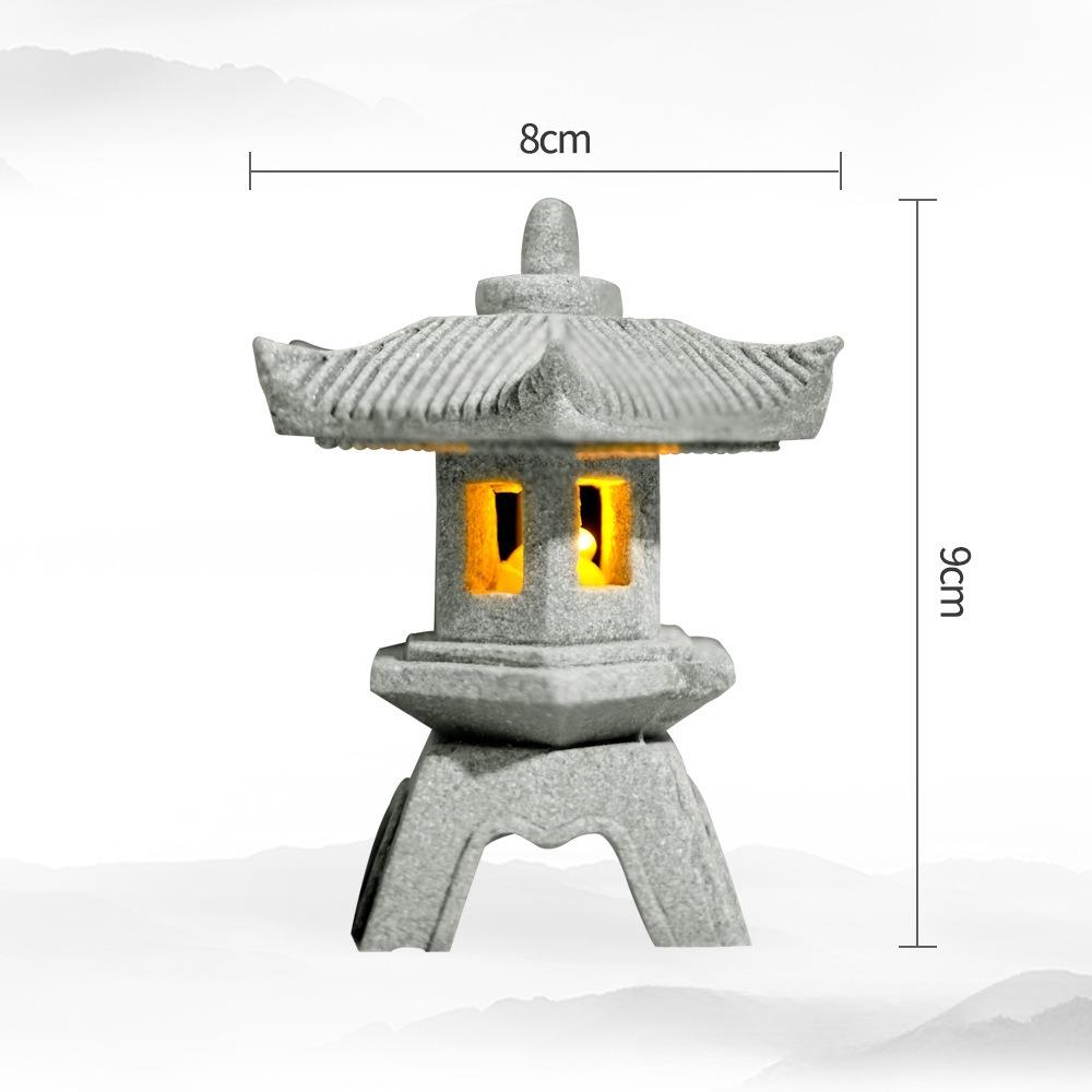 Mini-Pagoden-Laterne, Licht, Gartenstatue, Mikro-Landschaft, Aquarium, Zen-Hof, Aquarium, Bonsai, Zen-Garten, Heim, Außendekoration