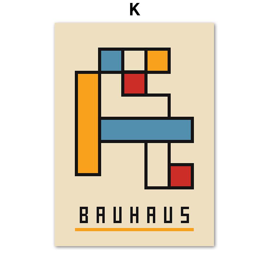 Bauhaus Farbblock Geometrische Figur Abstrakt Wandkunst Poster & Drucke Leinwandmalerei Hotelbar Bilder für Wohnzimmerdekor 21X30cm No Framed
