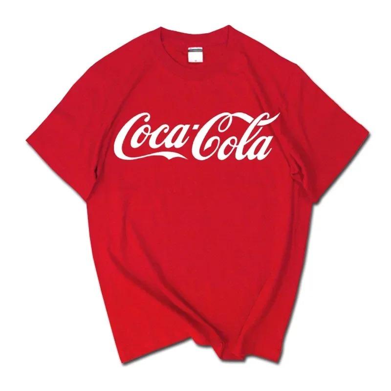 2026 Sommer Neue Trendmarke INS Pepsi Cola Gemeinsames T-Shirt Sprite Coca-Cola Herren und Damen Locker Baumwolle Paare Kurze Ärmel S beige
