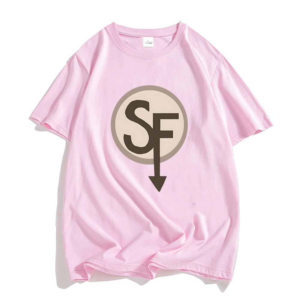 Sally Face Spiel Druck T-Shirts Kurzarm Herren Damen T-Shirt Streetwear Hip Hop Grafik T-Shirts Baumwoll T-Shirts Tops Lässig S rosa