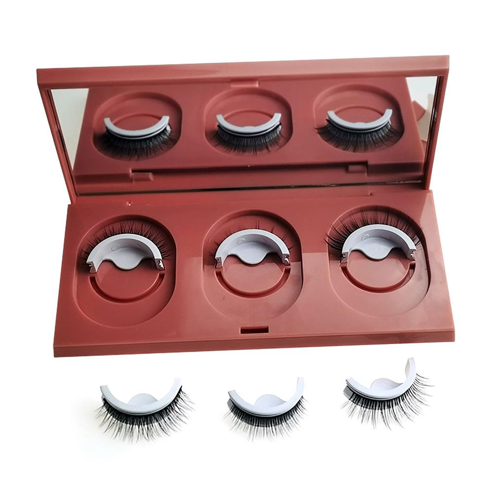 3 Paar Selbstklebende Falsche Wimpern ohne Kleber Waschbare Wiederverwendbare Falsche Wimpern Natürlich Dick