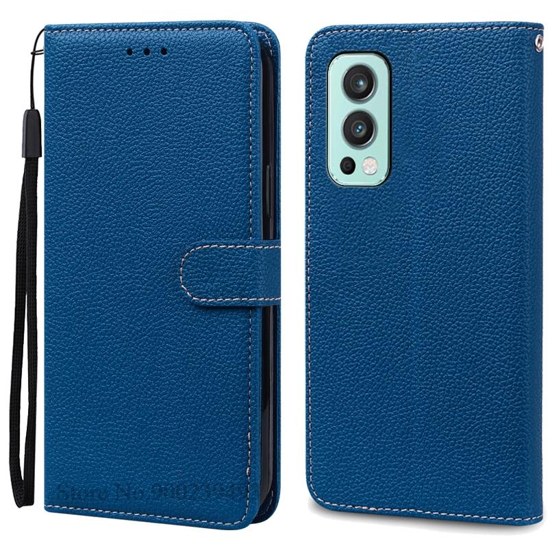 Nord 2 Hülle Für Oneplus Nord 2 5G Hülle Leder Flip Wallet Cover Für One plus Nord 2 Hülle Nord2 5G Handyhülle Coque Fundas Oneplus Nord 2 5G navy blau
