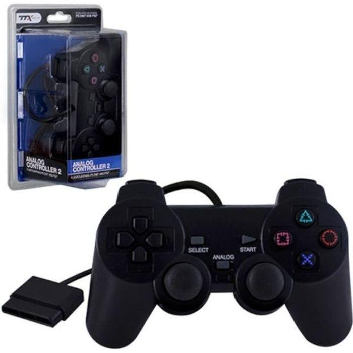 Dual Shock 2 Wired Analog Joystick Pad Controller für Sony PlayStation 2 PS2 Konsole, Schwarz
