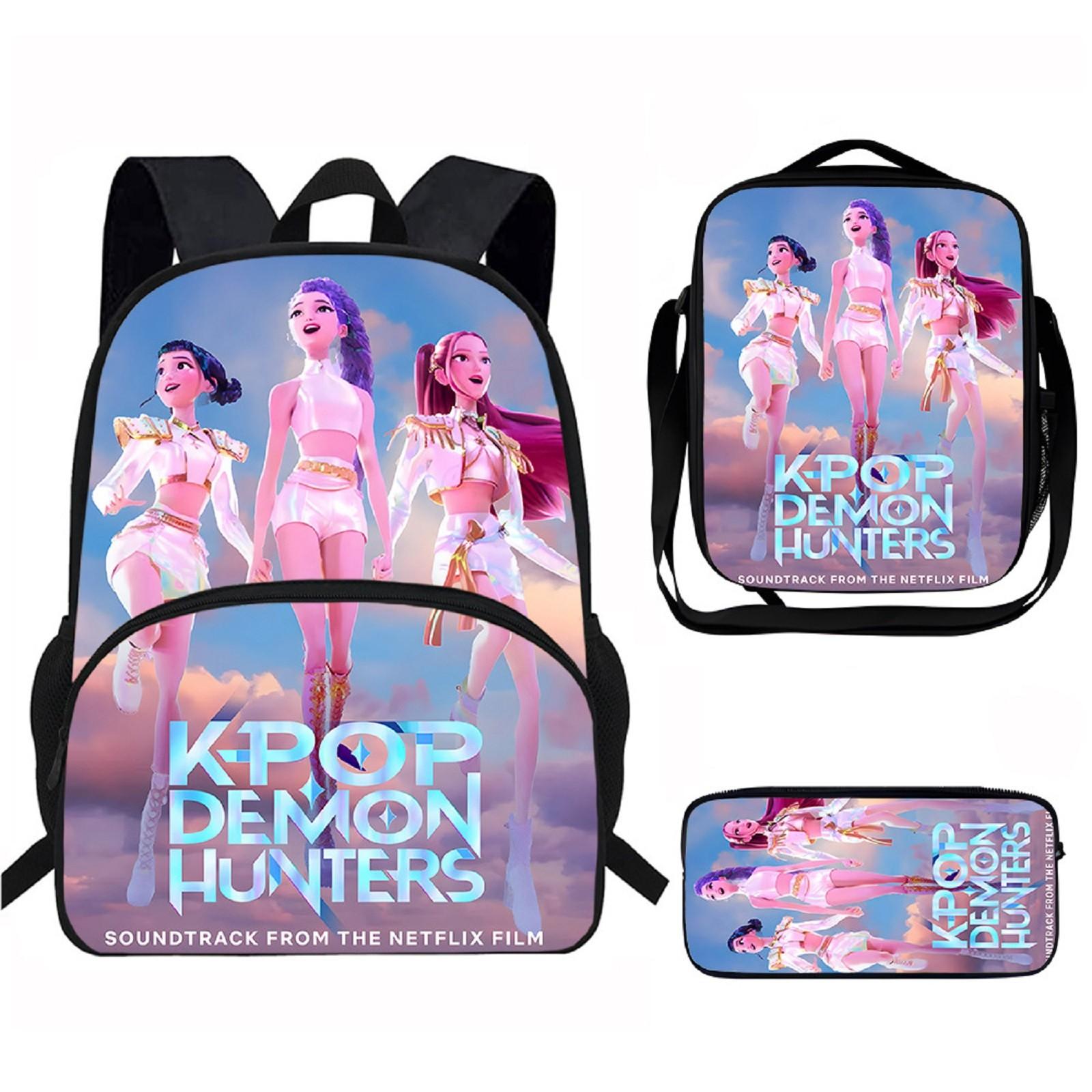 Mädchen Rucksack Grundschüler Rucksack Bedruckte Kindertasche Umhängetasche Federmäppchen Dreiteiliges Set One Size