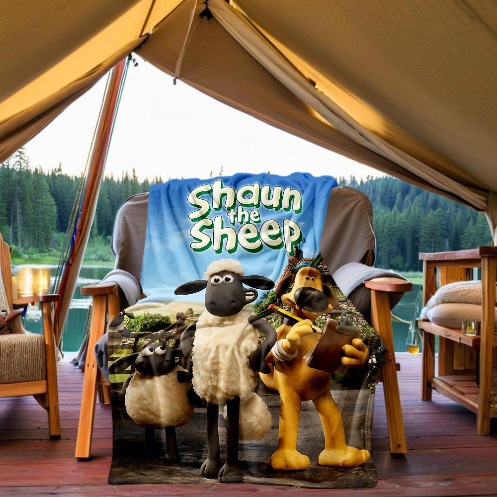1 Stück Shaun das Schaf Outdoor-Decke Leichtes Flanell, Weich & Warm, Ganzjahresnutzung für Sofa, Outdoor, Camping, Wohnzimmer, Büro, Stuhl 80x120cm
