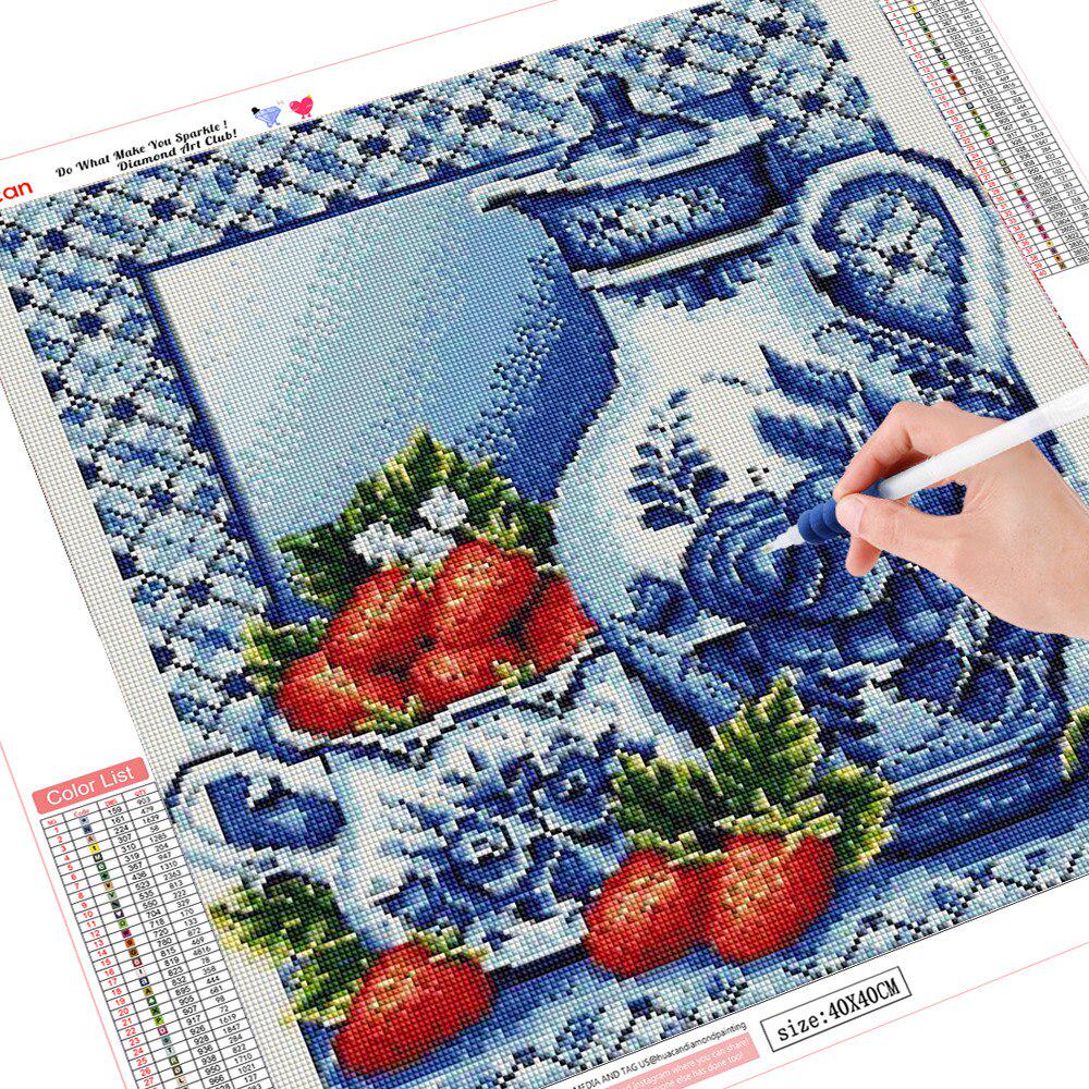 Diamant-Stickerei, Obst, Diamant-Gemälde, volle Tasse, Diamant-Mosaik, Cartoon-Bild 30x30