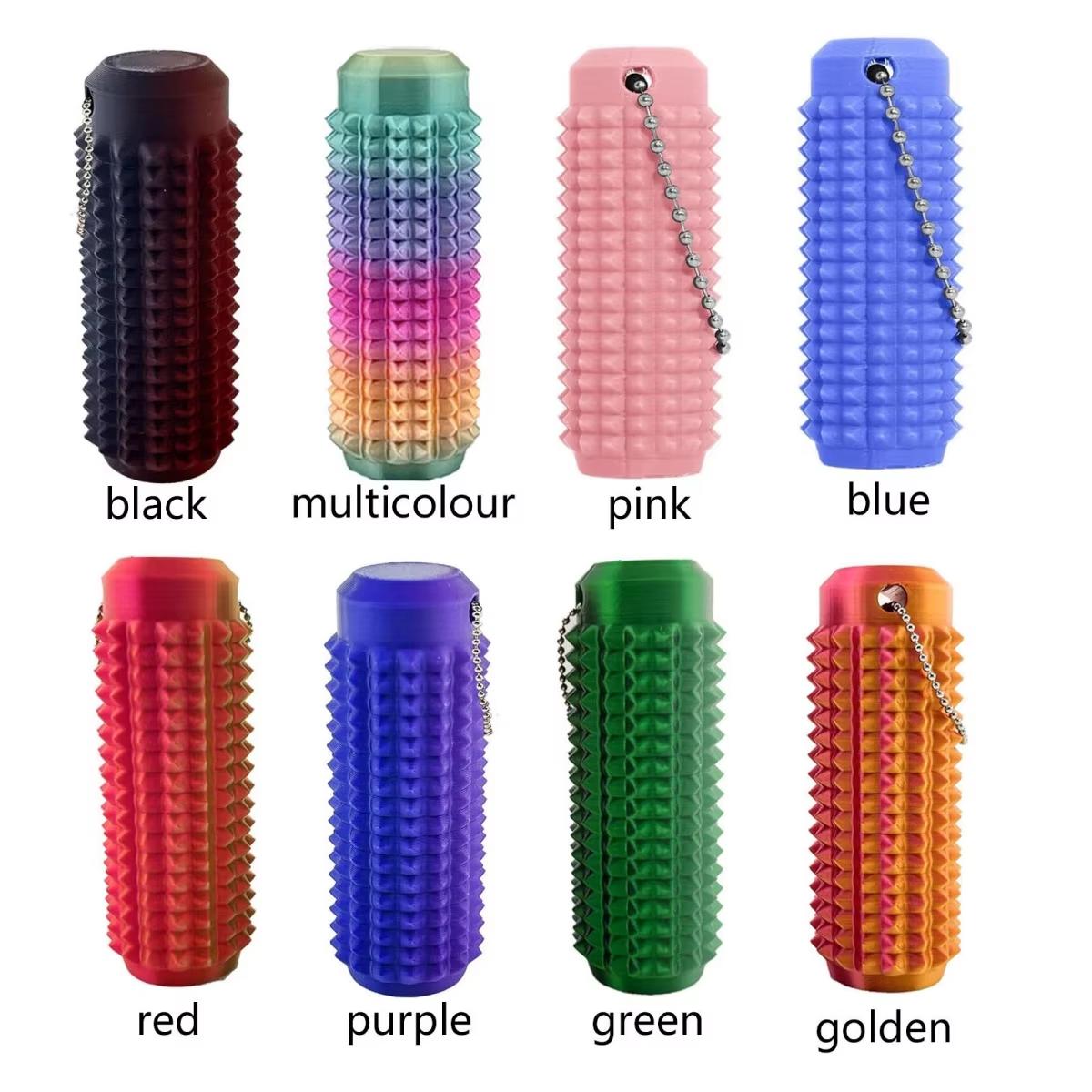 Schmerzstimulierendes Fidget Spielzeug Reduziert Stress Roller für Erwachsene Stacheliger Fidget Schlüsselanhänger für Angst Sensorisches Spielzeug Neuheitsgeschenke für Freunde bunt