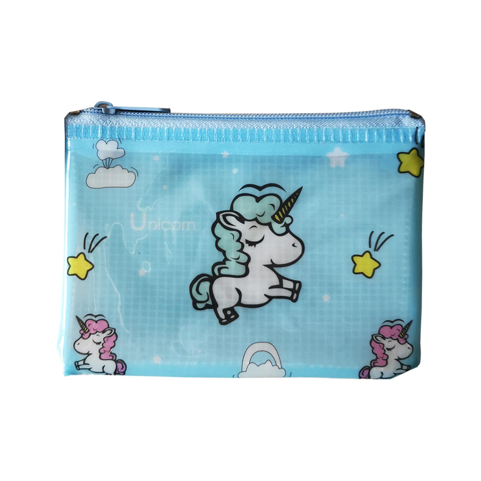 Niedliche PVC-Stifttasche, Cartoon-Aktenordner, Kosmetik-Netztasche, Organizer mit Reißverschluss für die Schule Mini