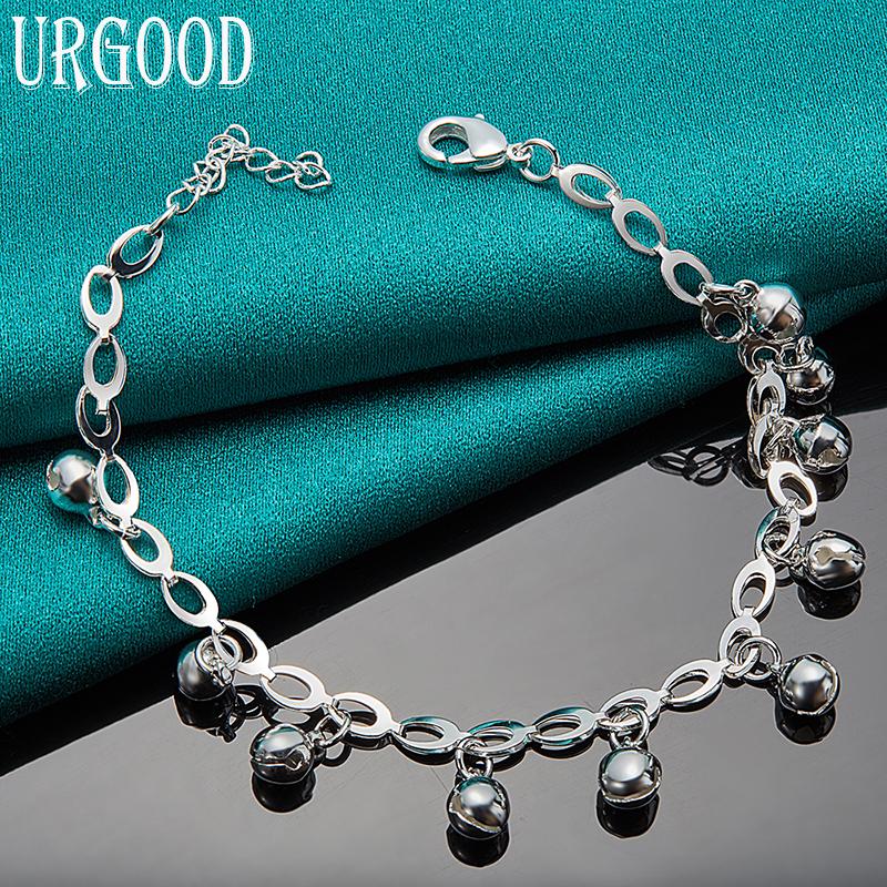 925 Sterling Silber Glockenarmband Damen Hochzeitsgeschenk Modeschmuck 20cm