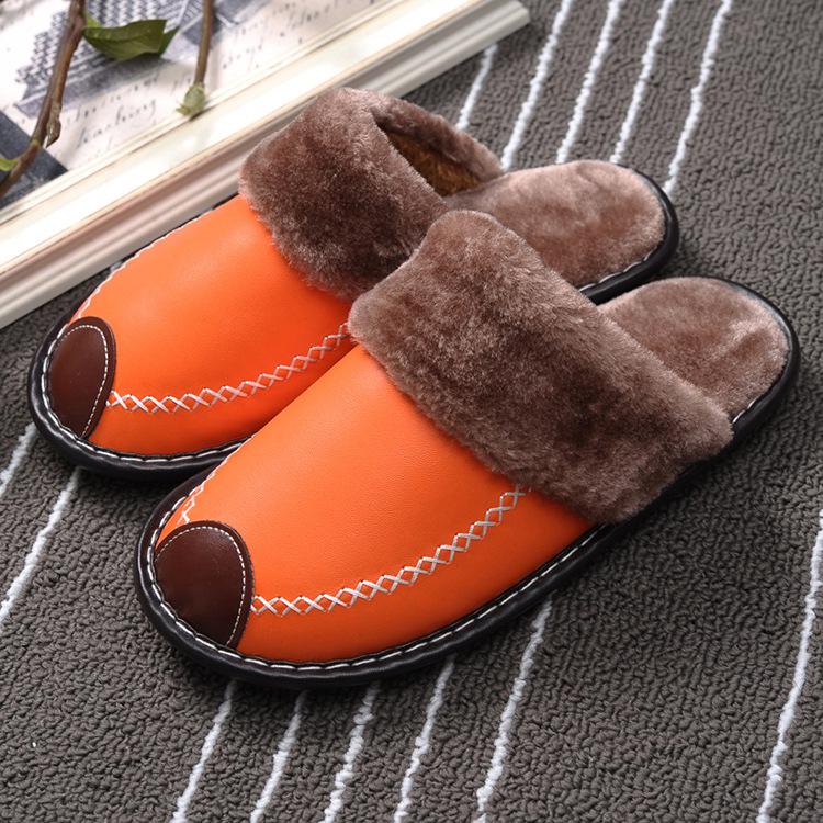 Herren Hausschuhe Schwarz Neue Winter Hausschuhe Warme Indoor Hausschuhe Hohe Qualität Zuhause Hausschuhe Warme Hausschuhe Geeignet für Männer & Frauen 37-38 orange