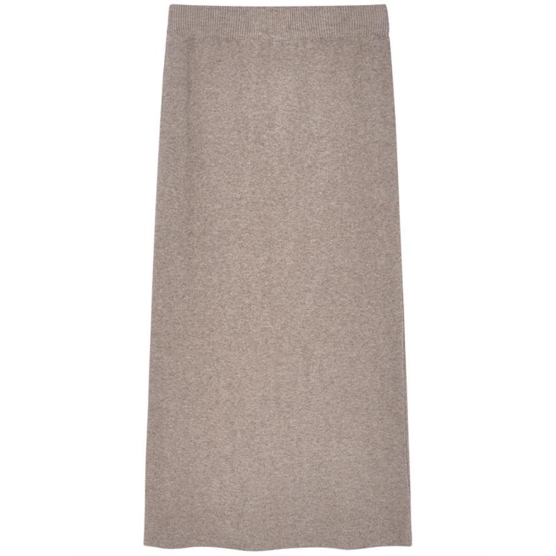Herbst und Winter Pullover Rock Elastische Taille Schlank A-linie Gerade Hülse Gestrickte Halbe Rock Frauen Split Hohe Taille Rock Weibliche One Size khaki