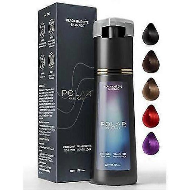 Haarfärbe-Shampoo, Polar Haarfärbe-Shampoo, Polar Haarpflege Sofort-Färbe-Shampoo, Natürliches Haarfarben-Shampoo zur Grauhaarabdeckung, Geeignet für Frauen & M