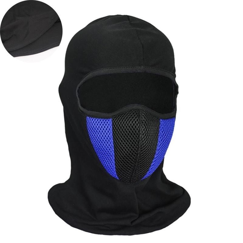 Atmungsaktive Sturmhaube, Motorrad-Vollgesichtsmaske, Motorrad, Radfahren, Fahrradmaske, Motocross-Helm, Kapuze, Moto, Reiten, Hals-Gesichtsmaske blau